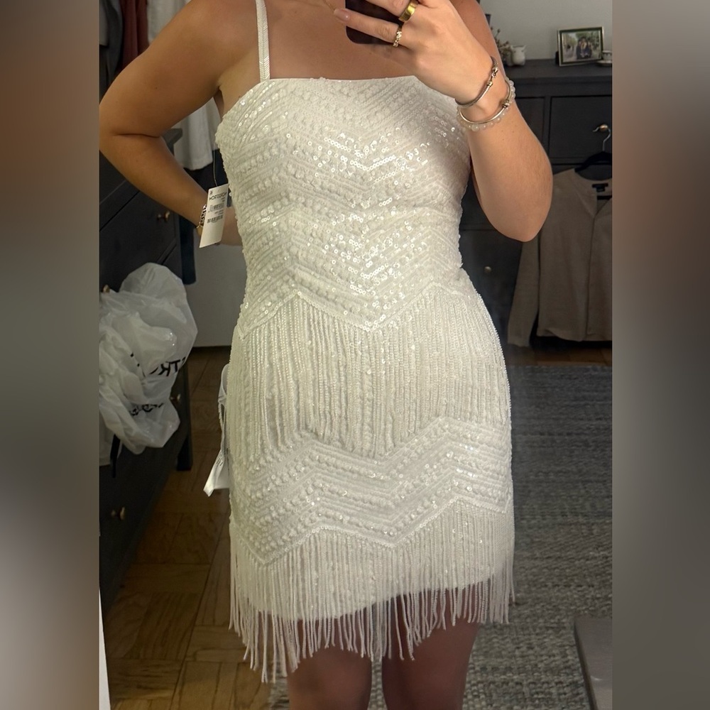 Dress the Population Anya Beaded Fringed Mini Dress. Size XS - Picture 4 of 4